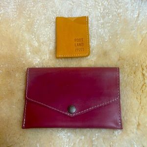 Portland leather clutch and card holder